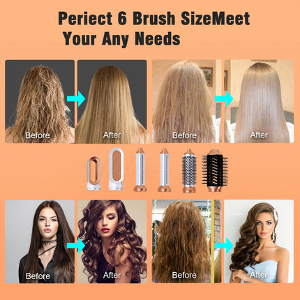 5 in 1 Hair Dryer Brush Detachable Blow Dryer Comb Ionic Hot Air Brush Hair Styling Tool Electric Thermal Brush Air Curler Wand