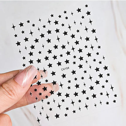 ail Stickers Self-adhesive Nail Ribbon Star Sticker Gel Polish Decals Kawaii Accesories ZJT15