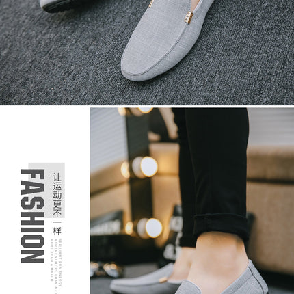 Scarpe casual da uomo in tela slip on mocassini alla moda per uomo abito di lusso scarpe da guida appartamenti formali per feste di matrimonio taglie forti