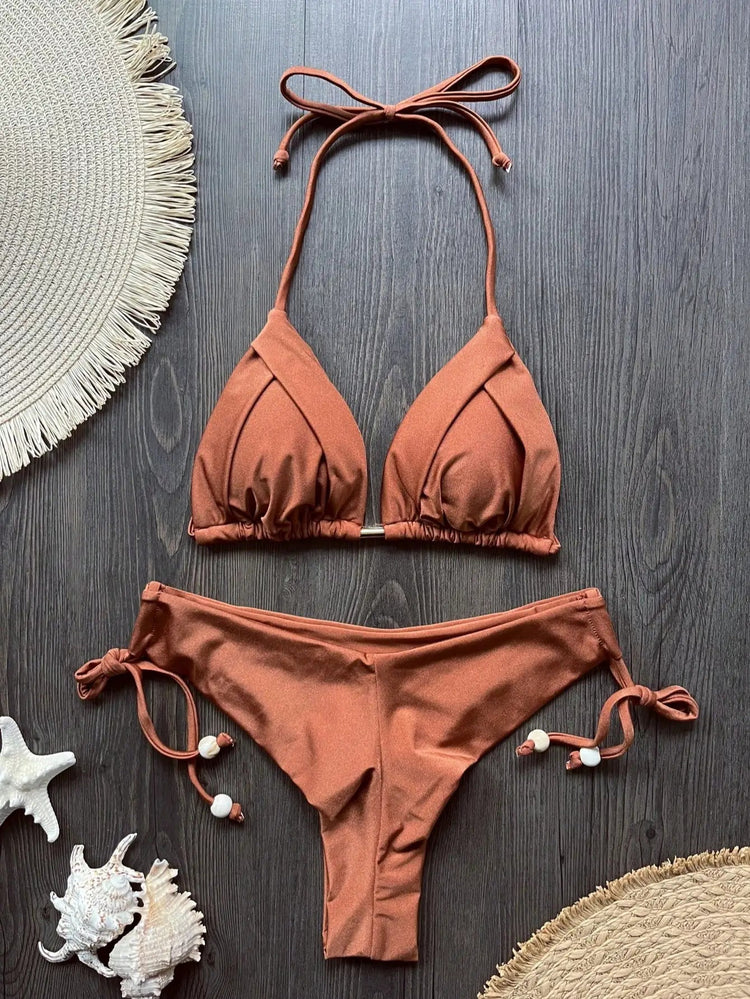 RUOTONGSEPT 2025 Nuovo Sexy Costume da Bagno Triangolare in 13 Colori per Donne, Bikini Brasiliano, Costume Push-Up, Set Bikini da Spiaggia platinumshop