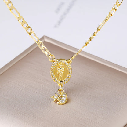 Uomini di alta qualità Donne Gioielli religiosi Collana con ciondolo in zirconi di San Giuda Classico per la festa quotidiana Gioielli di preghiera Regalo amuleto