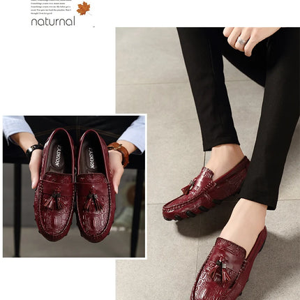 Mocassini da uomo di marca di lusso 2023 scarpe Casual in vera pelle mocassini con motivo a coccodrillo scarpe da uomo Plus Size 38-47 scarpe da guida