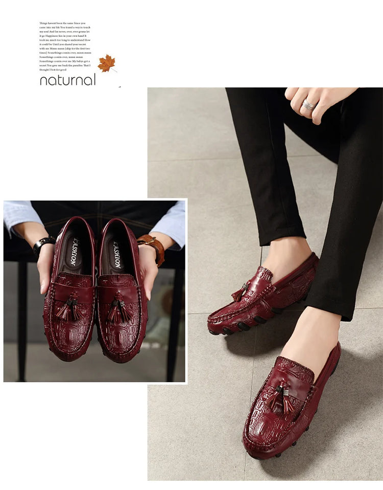 Mocassini da uomo di marca di lusso 2023 scarpe Casual in vera pelle mocassini con motivo a coccodrillo scarpe da uomo Plus Size 38-47 scarpe da guida