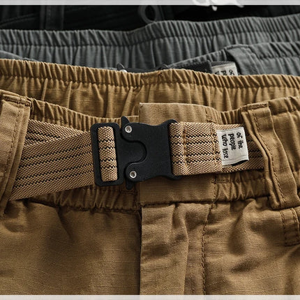 Men's corset casual pants loose 3D vertical cut retro military style outdoor scratch resistant multi-pocket cargo pants