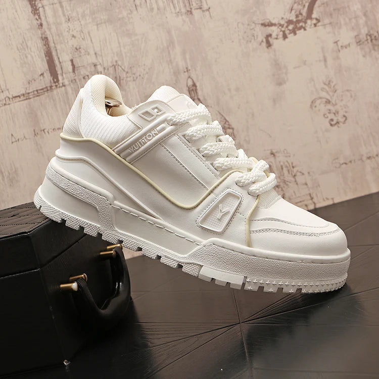 New Men White Red Breathable Pattern All Match Brand Shoes Causal Flats Loafers Sports Walking Sneakers Zapatos Hombre