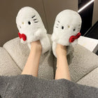 Simpatiche pantofole in peluche Hello Kitty Anime da donna, scarpe in cotone Sanrio Kawaii, scarpe morbide da camera da letto per studentesse, regali per ragazze per le feste invernali