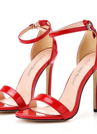 2026 spring Fashion Large Size 11cm Woman Sexy Dance Shoes Sandals Women Shoe Summer High Heels Stiletto Elegant Party Shoe PlatiNum