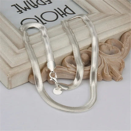 Commercio all'ingrosso 925 sterling silver collana bracciali set di gioielli 6MM piatto morbido catena del serpente moda donna uomo matrimonio fine platinumshop