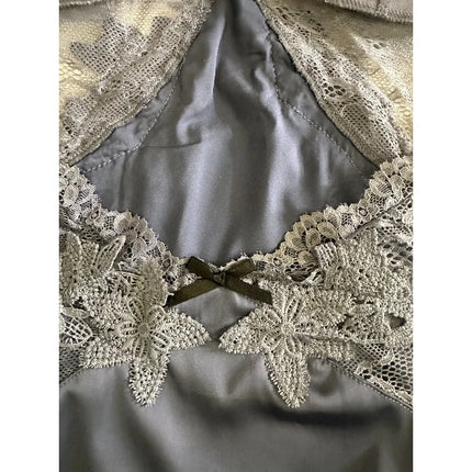 Set Pigiama in Raso per Donne con Imbottitura Integrata, Elegante Camicia da Notte con Scollo a V e Vestaglia per Casa