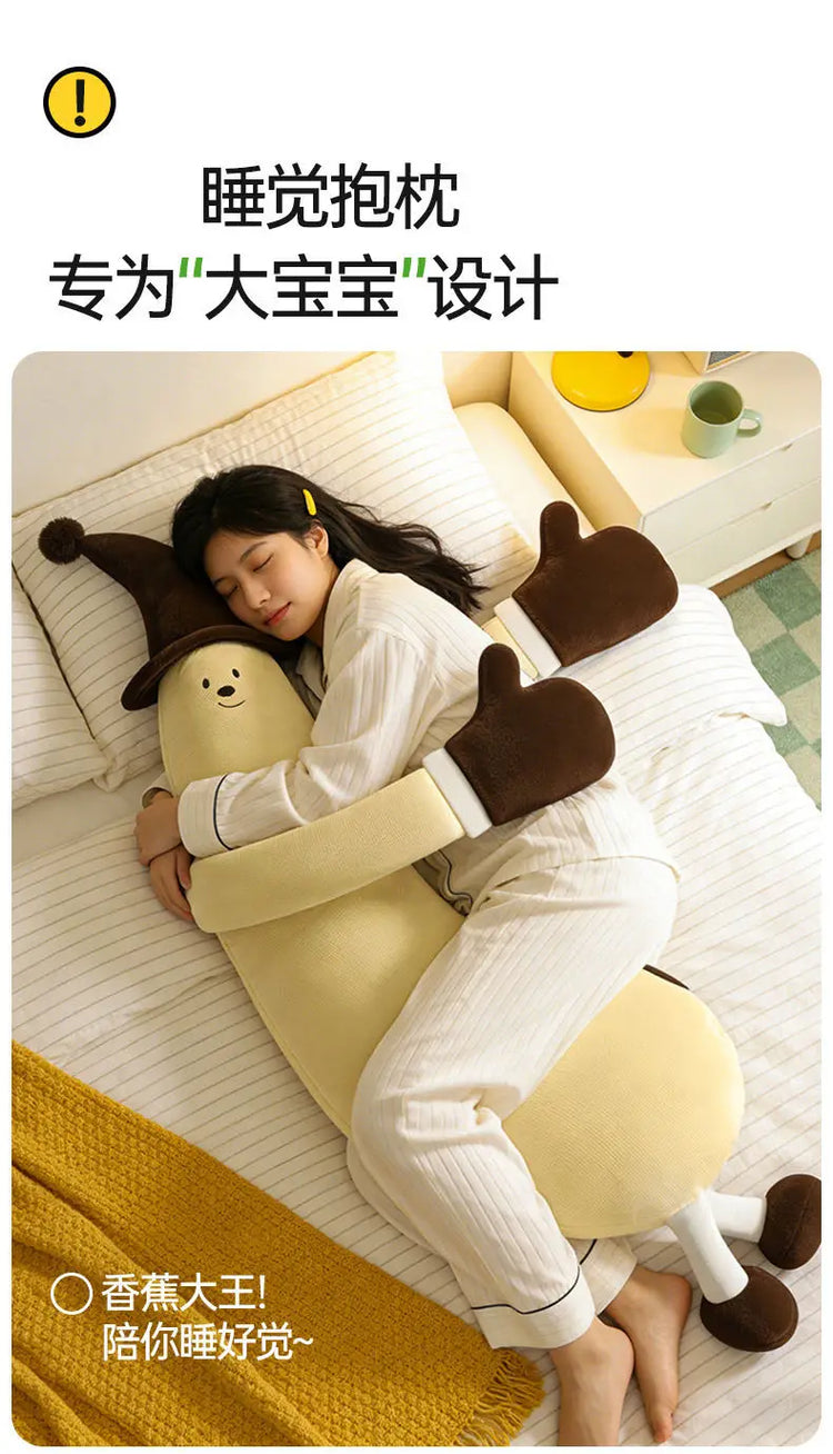 Banana King Soothing Patting Heatable Sleeping Body Pillow For Adult Women Side Sleeper Leg Hugging Pillow For Bedroom Nap Sleep