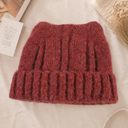 Cute Cat Ear Knitted Beanie Hat for Women Girls, Thickened Windproof Winter Warm Cap, Autumn Winter Daily Wear Accessories