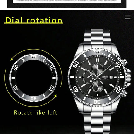 Orologi da lavoro da uomo di lusso Orologio da uomo al quarzo argento Orologio luminoso maschile platinumshop