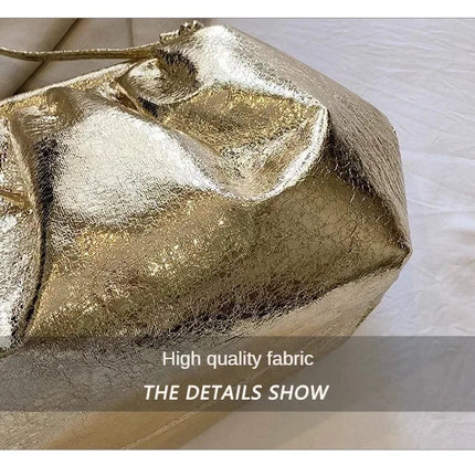 Small Luxury Design Women's Leather Silver Cloud Bag Female Gold Crossbody Bag Ladies Party Clutch Purse Female Handbags PlatiNum