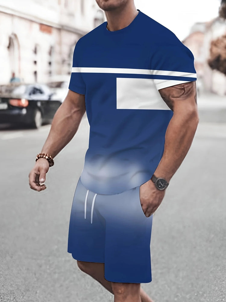 2026 Set da due pezzi casual da uomo di nuovo arrivo estivo 2026 Camicia a maniche corte con stampa