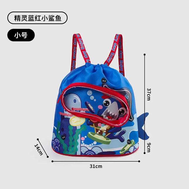 Kids' Swim Bag with Dry and Wet Separation Waterproof Swimming Bags Cute Cartoon Children's Beach Backpack Sports Bag