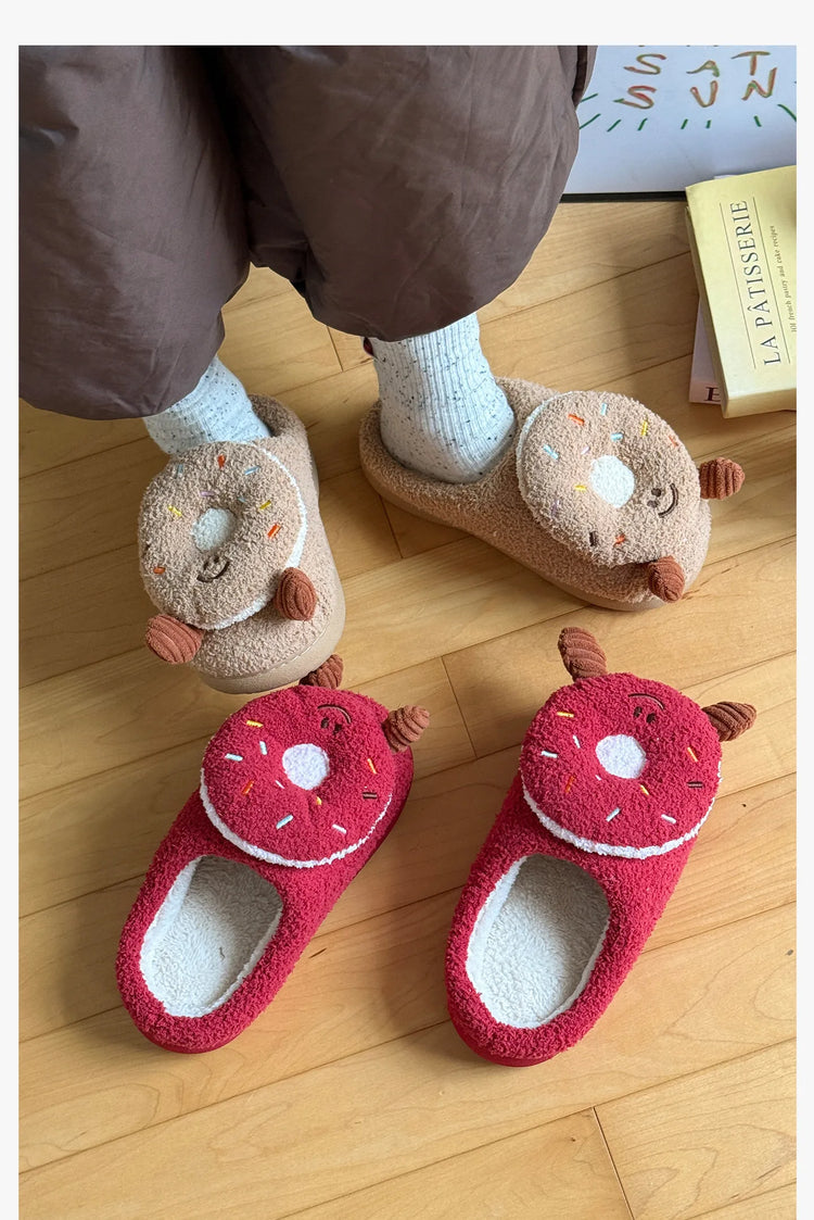 Plush Cotton Slippers Women Winter Indoor Home Shoes Anti-slip Thick Warm Cotton Shoes Cartoon Slippers Soft Comfortable Slipper