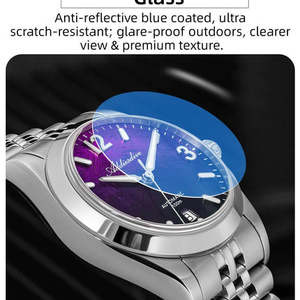 ADDIESDIVE AD2547 BGW9 Super Luminous Men Watch Sapphire Glass 10Bar Waterproof  316L Stainless Steel Automatic Mechanical Watch