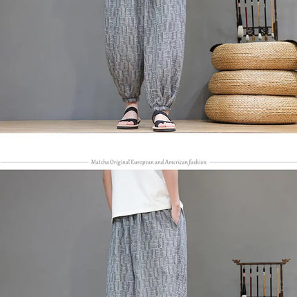 Pantaloni a Gamba Larga Stile Cinese in Corduroy, Pantaloni Lantern da Uomo, Comodi e Traspiranti per Autunno e Inverno, Jogger Casual