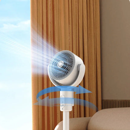 Ventilatore a Turbina Elettrica da Pavimento, Ventilatore a Cinque Velocità Regolabili, Altezza Regolabile, Ricaricabile