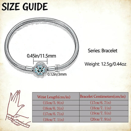 Nuovo Bracciale Originale in Argento 925 con Quadrifoglio Portafortuna e Catena a Serpente, Adatto per Gioielli Fai-da-Te da Donna PlatiNum