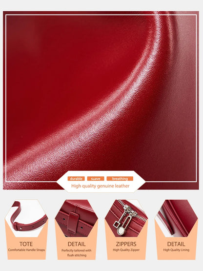 Zency Borsa da donna in vera pelle premium Borsa hobo di lusso Borsa a tracolla moda di grande capacità per moglie amante ragazza regalo Sac