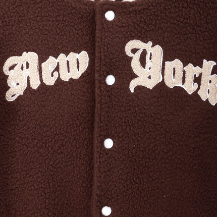 Boys' embroidered baseball uniform with letters on the outer tower is suitable for wearing in autumn and winter seasons