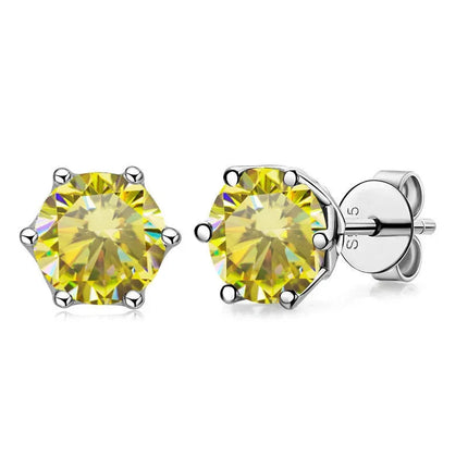 Real 1 CT D Color Moissanite Stud Earrings For Women Top Quality 925 Sterling Silver Sparkling Wedding Jewelry PlatiNum