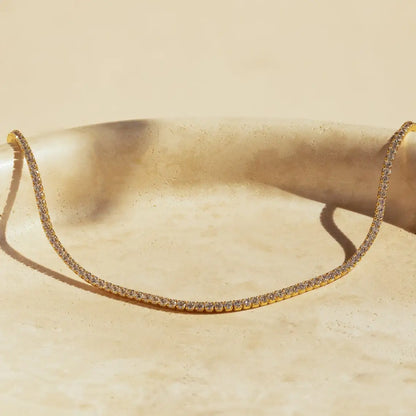 Collana girocollo sexy con zirconi cubici di lusso Collana con catena da tennis ghiacciata per donna Accessori per collo corto hiphop in cristallo Gioielli da sposa