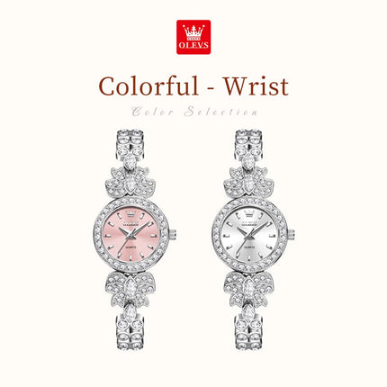 OLEVS 5887 Orologi da donna Elegante orologio al quarzo originale Orologi luminosi impermeabili per regalo donna Cinturino con diamanti Reloj Mujer platinumshop
