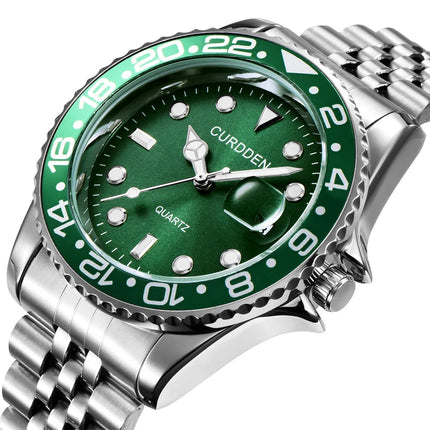 Orologi di marca CURDDEN dal design originale per uomo Orologio al quarzo con data dorata in acciaio inossidabile pieno di moda Erkek Kol Satleri Relogio platinumshop