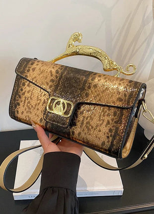 New Ladies Metal Buckle Simple Fashion Shoulder Bag Party Commuting Bag Women Luxury Brand Design PU Leather Bag PlatiNum