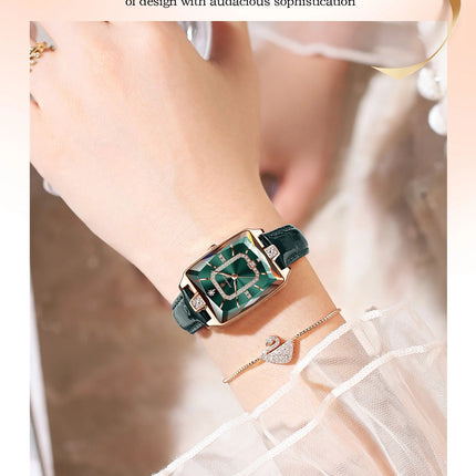 POEDAGAR Rettangolo Orologi da donna di lusso Impermeabile Data Orologio da donna in pelle Elegante orologio da polso da donna al quarzo moda Reloj regalo platinumshop