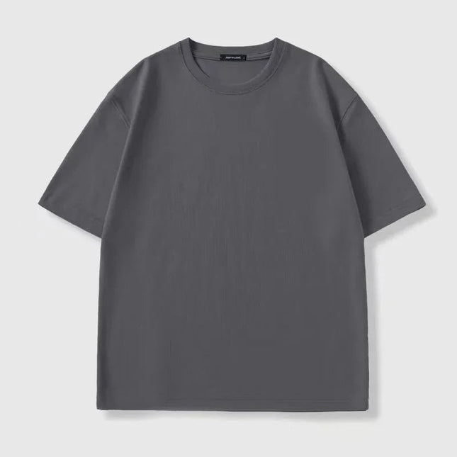 Four seasons 100% Cotton T shirts Man Casual Tees High quality Solid color Couple Oversized T shirts Black White Grey Sports Top PlatiNum