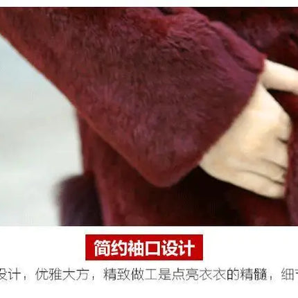 Oversize Women's Winter Plush Coat Female Thick Fur Warm Jackets 2024 New V-neck Faux Fur Collar Clothes Comfort Furry Coats