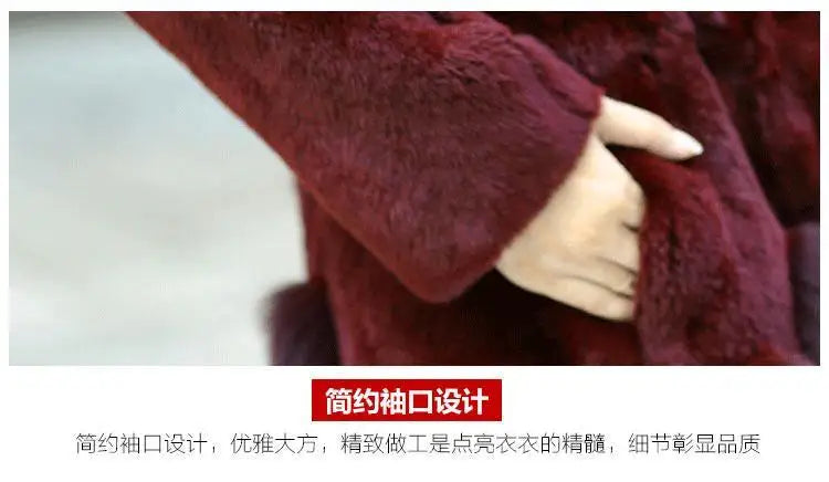 Oversize Women's Winter Plush Coat Female Thick Fur Warm Jackets 2024 New V-neck Faux Fur Collar Clothes Comfort Furry Coats