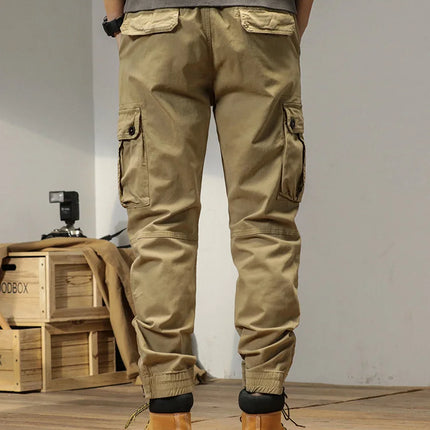 2023 New Multi-Pockets Spring Summer Cargo Pants Men Streetwear Zipper Leg Skinny Work Joggers Cotton Casual Tactical Trousers