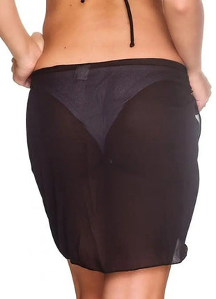 Gonna corta Sarongs corti Copricostume in chiffon Copricostume Sciarpa Copricapo corto da spiaggia Avvolgente trasparente da donna platinumshop