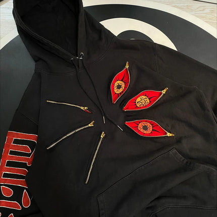 Cool Design Multi Zipper Sweatshirts Punk Street Hoodies Women Hip Hop Anime Hoodie Y2k Couples Plus Size Casual Streetwear