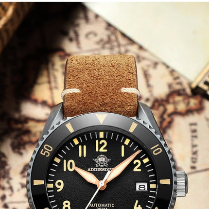 ADDIESDIVE Luxury Men's Watch MY-H9 Sapphire Crystal Ceramic Bezel 200m Waterproof Retro Luminous Diving Mechanical Wristwatch
