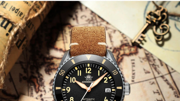 ADDIESDIVE Luxury Men's Watch MY-H9 Sapphire Crystal Ceramic Bezel 200m Waterproof Retro Luminous Diving Mechanical Wristwatch