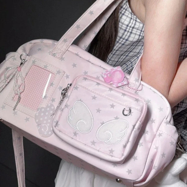 Borse Ita Trasparenti Giapponesi da Donna, Stile Y2k, Stampa a Stelle, Borsa Sottobraccia alla Moda, Dolce e Kawaii