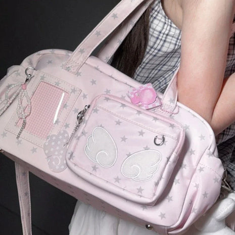 Borse Ita Trasparenti Giapponesi da Donna, Stile Y2k, Stampa a Stelle, Borsa Sottobraccia alla Moda, Dolce e Kawaii