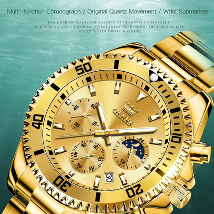 OLEVS Men's Classic Watches with Date Waterproof Luminous Luxury Big Dial Men's Wrist Dress Stainless Steel Men Watch