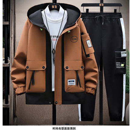 Windbreaker Regular Zipper Jacket 2023 Spring Men's Hooded Trend Printed Jacket Hip Hop Top Men's Low Price