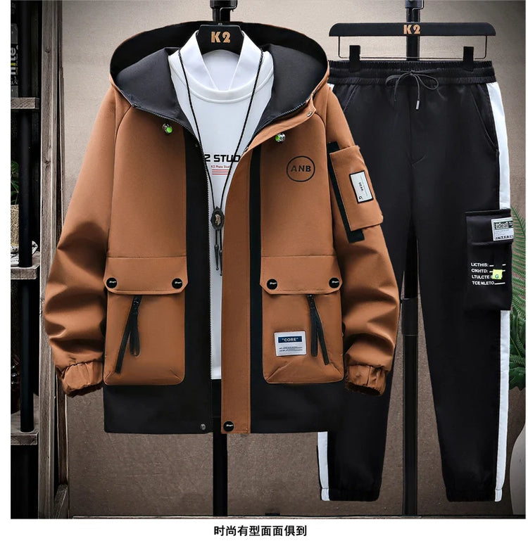 Windbreaker Regular Zipper Jacket 2023 Spring Men's Hooded Trend Printed Jacket Hip Hop Top Men's Low Price