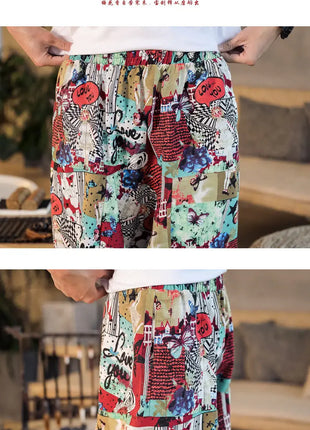 Pantaloni Harem da Uomo 2026 Stile Retrò con Stampa, Pantaloni Jogger Larghi e Comodi con Cavallo Ribassato, Stile Nepal Oversize, Pantaloni Casual da Uomo con Cavallo Ribassato
