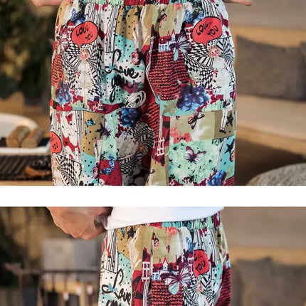 Pantaloni Harem da Uomo 2026 Stile Retrò con Stampa, Pantaloni Jogger Larghi e Comodi con Cavallo Ribassato, Stile Nepal Oversize, Pantaloni Casual da Uomo con Cavallo Ribassato