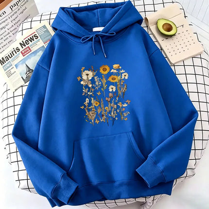 Hoodie Sweatshirt Vintage Floral Print Hoodies Spring Autumn Winter Casual Hoodies Sweatshirts Men Women Retro Clothes