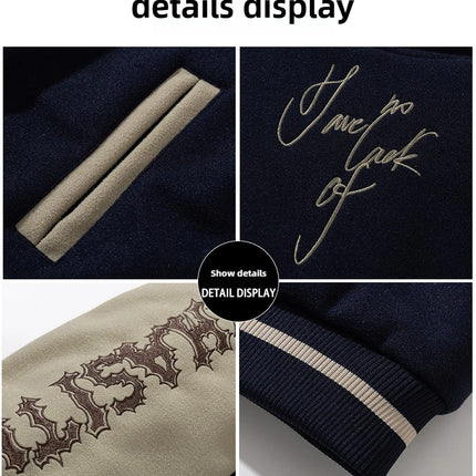 Man Baseball Jacket Winter Letter Embroidery Varsity Jacket Women American Vintage Coat Warm Fashion Hip Hop Original Original