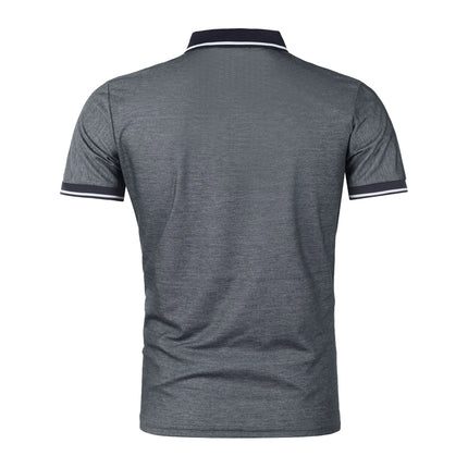 Men's short sleeve top daily casual short sleeve T-shirt with lapel casual short sleeve men's casual T-shirt